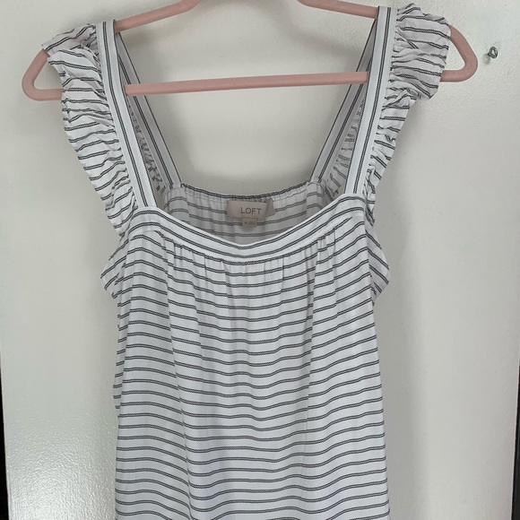 LOFT Striped Flutter Sleeve Tank - Picture 2 of 8